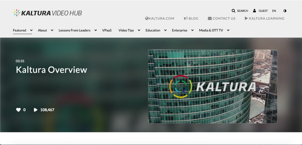 Kaltura white-lable OTT platform