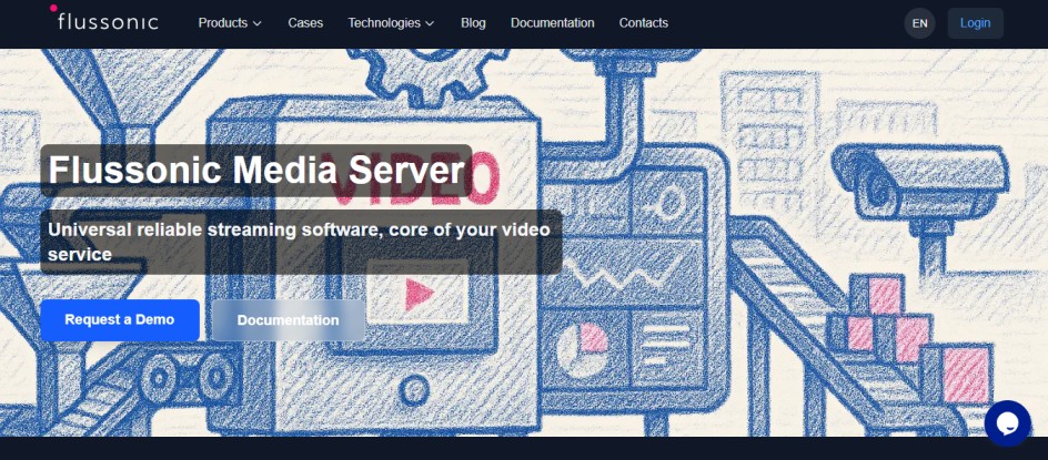 Flussonic Media Server professional streaming platform homepage