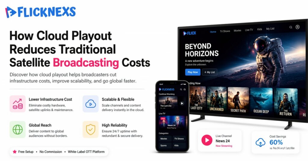 Cloud playout reducing traditional satellite broadcasting costs across TV and mobile streaming