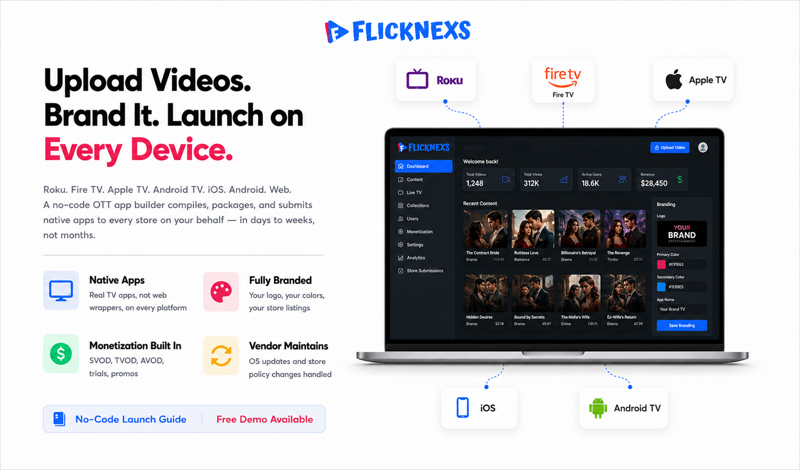 No-Code OTT App Builder: Launch Branded TV & Mobile Apps Without Developers