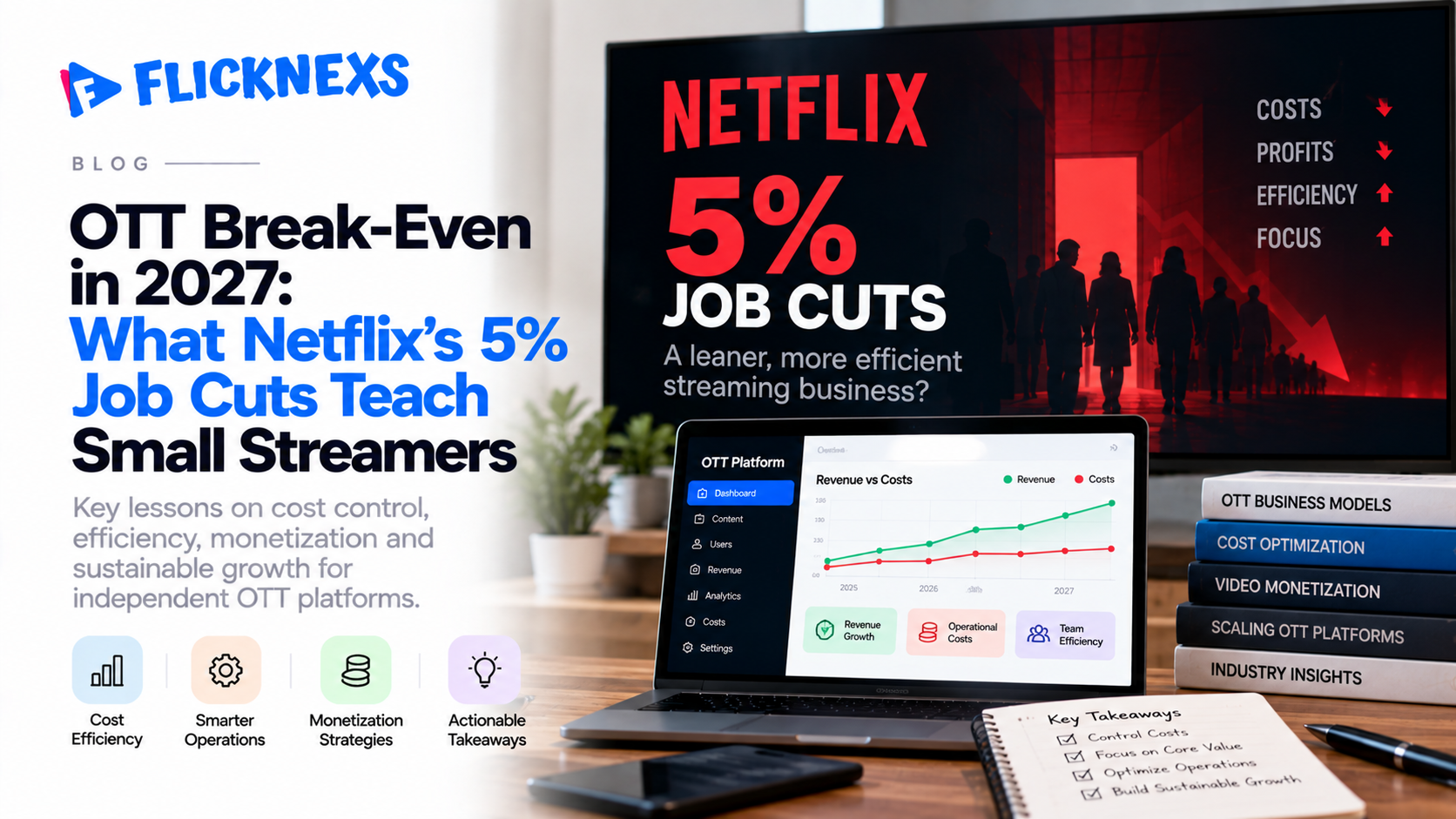 OTT Break-Even in 2027: What Netflix’s 5% Job Cuts Teach Small Streamers